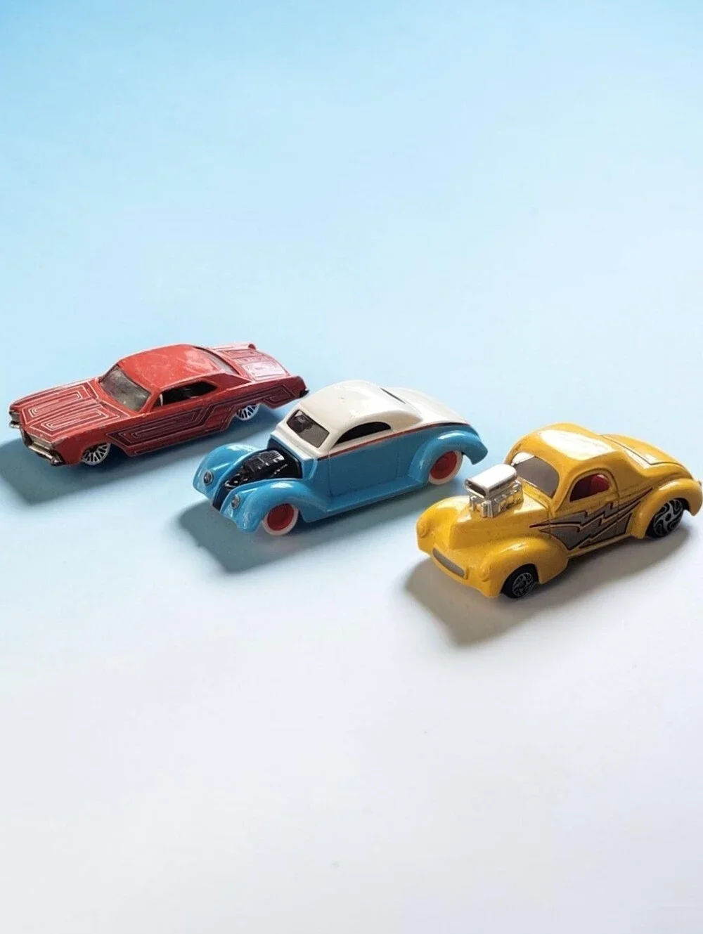 (Lot Of 3) Assorted Racing Champions Street Wheels/ Willys/ Ford/Hot Rod Coupes.